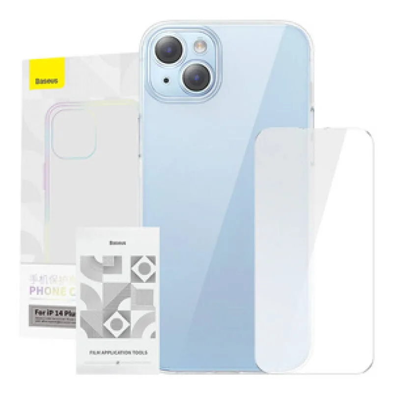 Baseus Crystal Series Kott iPhone 14 Plus jaoks + universaalne karastatud klaas