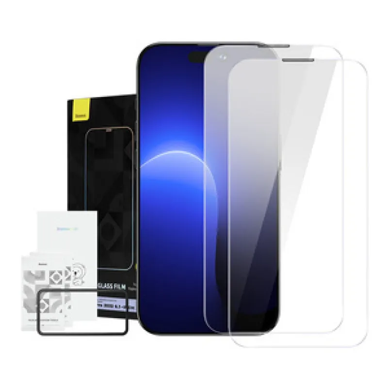 Baseus Crystal karastatud klaas tolmukindel 0,3 mm iPhone 14 Pro jaoks (2 tk) universaalne