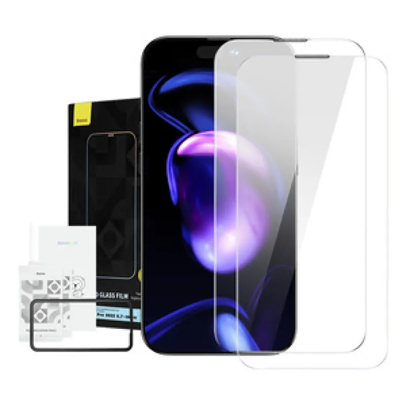 Baseus Crystal karastatud klaas tolmukindel 0,3 mm iPhone 14 Pro Max jaoks (2 tk) universaalne