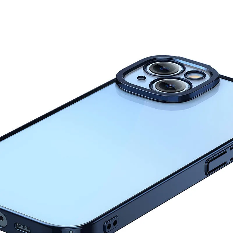 Baseus Glitter Läbipaistev Korpus ja Kriimustuskindel Klaas komplekt iPhone 14 Plus (sinine) universaalne