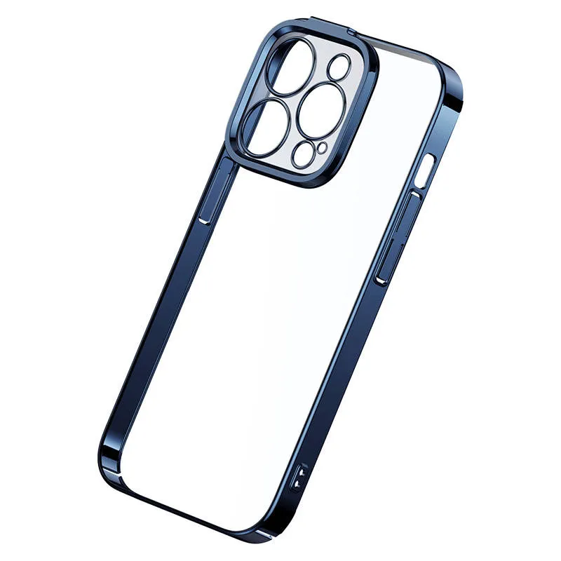 Baseus Glitter Läbipaistev Kott ja Karastatud Klaas komplekt iPhone 14 Pro jaoks (sinine) universaalne