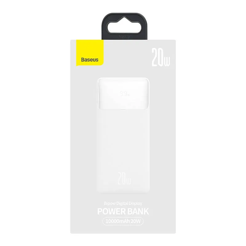 Baseus Bipow 10000mAh, 20W universaalne powerbank (valge)