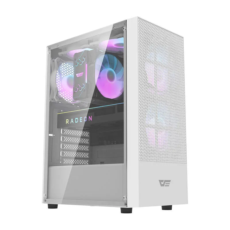 Darkflash A290 arvutikast (valge) + 3 RGB ventilaatorit universaalne