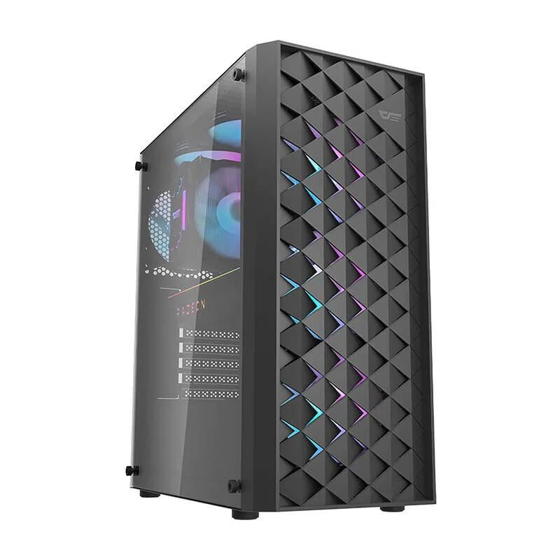 Darkflash DK351 arvutikarp (must) + 4 RGB ventilaatorit universaalsed