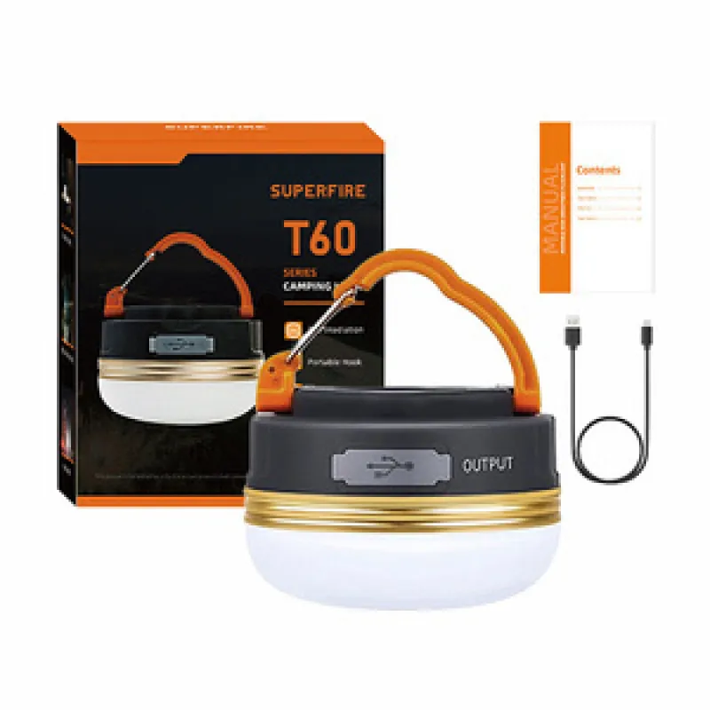 Kampalamp Superfire T60, 2,5W, 1000mAh universaalne