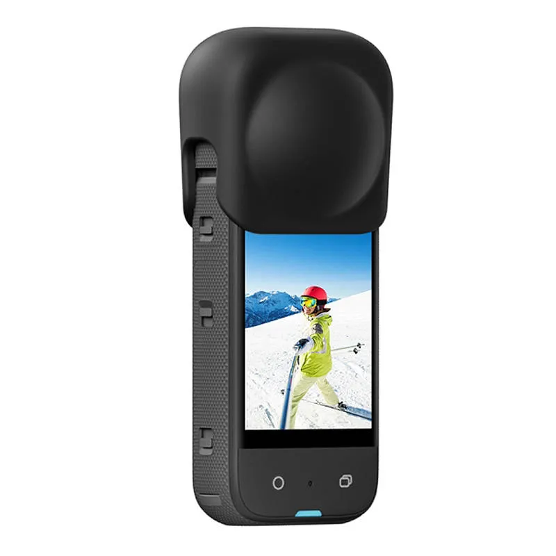 Silicone kaitseklaasi kate Puluz Insta360 X3 jaoks (must) universaalne