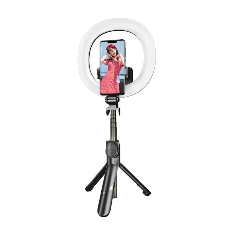 Puluz Selfie-tik/ statiiv koos LED-helkuriga, universaalne