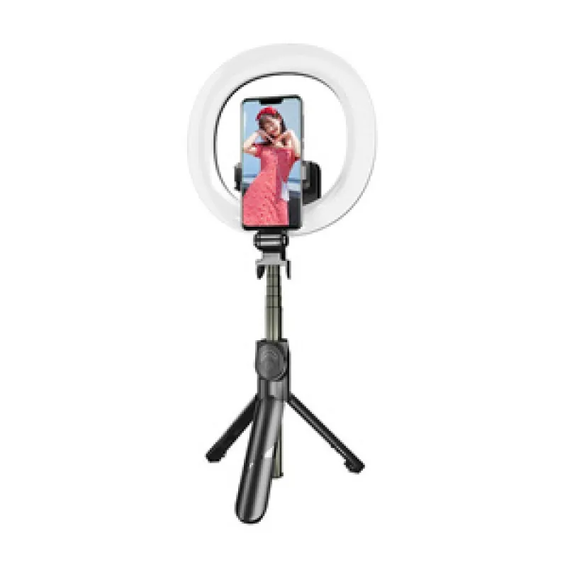 Puluz Selfie-tik/ statiiv koos LED-helkuriga, universaalne