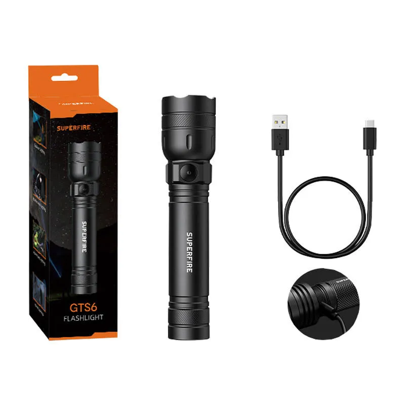 Superfire GTS6 taskulamp, 360 lm, USB-C, 7W, 5 režiimi, 150m universaalne