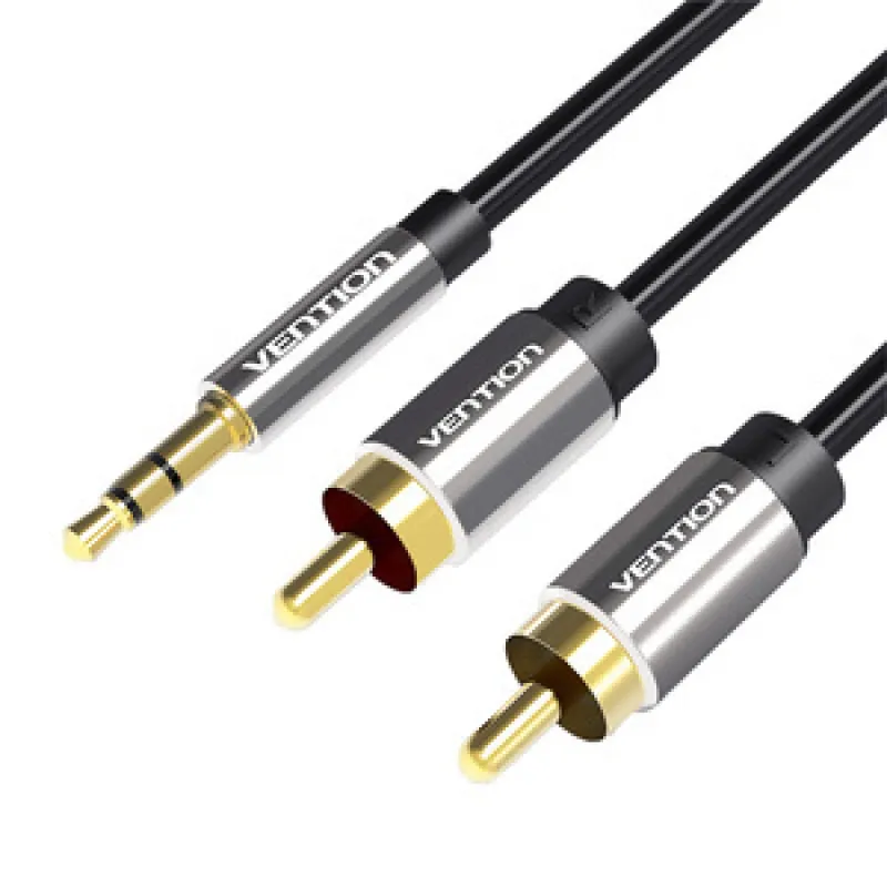 Kaabel Audio 2xRCA kuni 3,5 mm Vention BCFBD 0,5 m (must) universaalne
