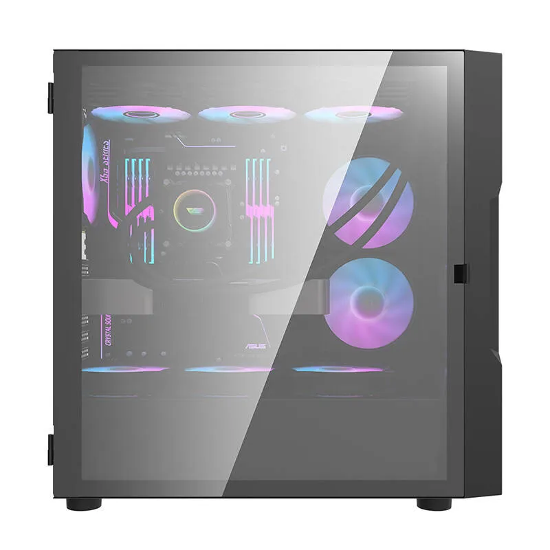 Darkflash DK431 Klaasist arvutikast (must) + 4 RGB ventilaatorit universaalsed