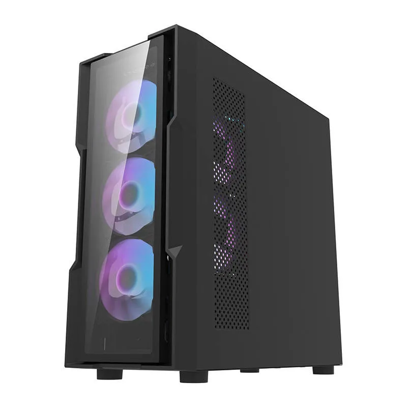 Darkflash DK431 Klaasist arvutikast (must) + 4 RGB ventilaatorit universaalsed