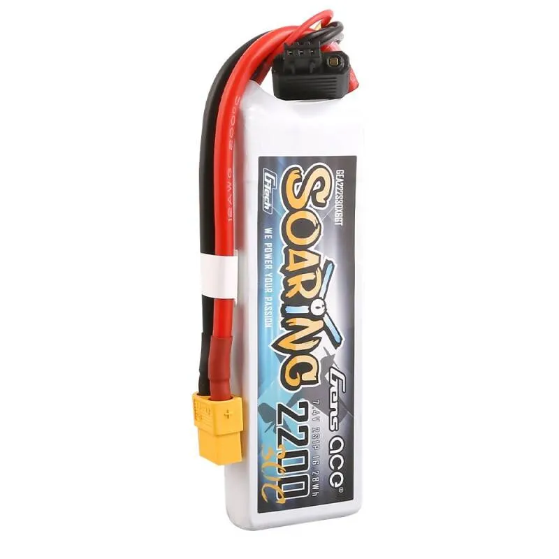 Gens Ace G-Tech Soaring 2200mAh 7.4V 30C 2S1P XT60 Aku universaalne
