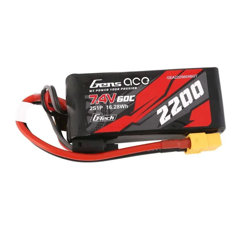 GensAce G-Tech LiPo 2200mAh 7.4V 60C 2S1P XT60 Aku universaalne