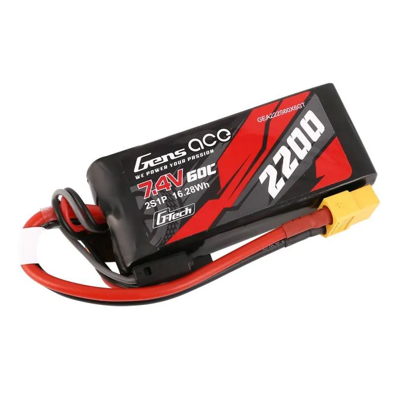 GensAce G-Tech LiPo 2200mAh 7.4V 60C 2S1P XT60 Aku universaalne