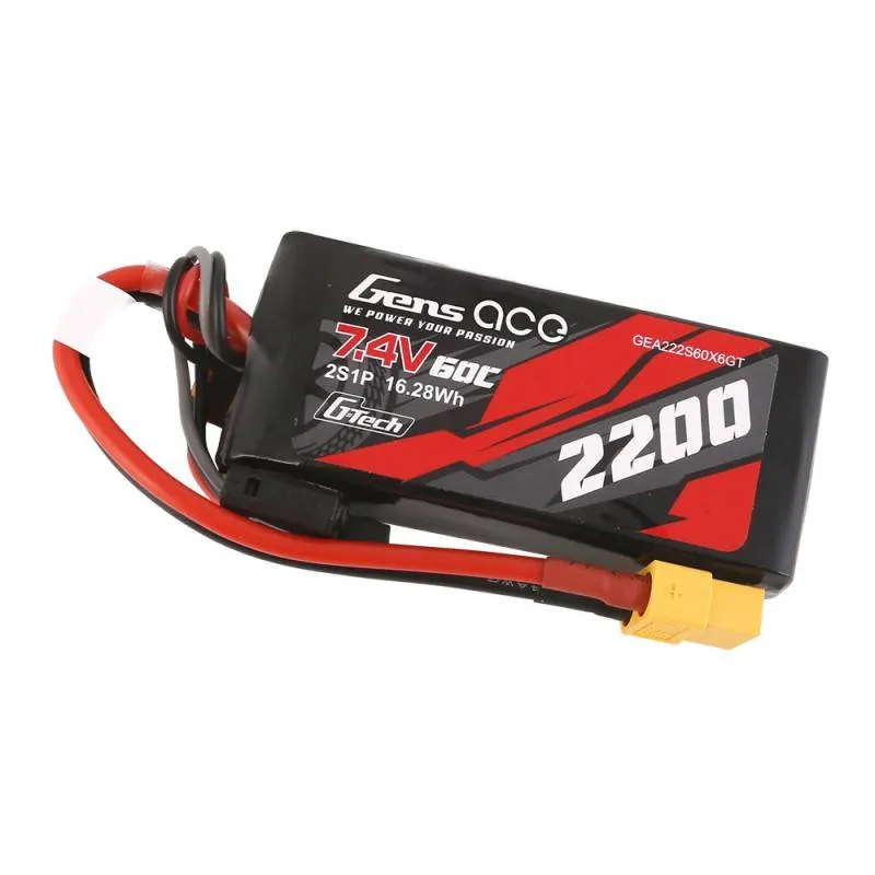 GensAce G-Tech LiPo 2200mAh 7.4V 60C 2S1P XT60 Aku universaalne