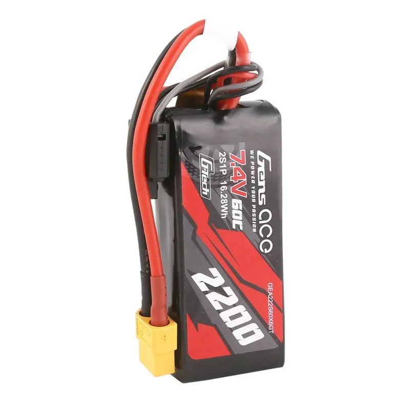 GensAce G-Tech LiPo 2200mAh 7.4V 60C 2S1P XT60 Aku universaalne