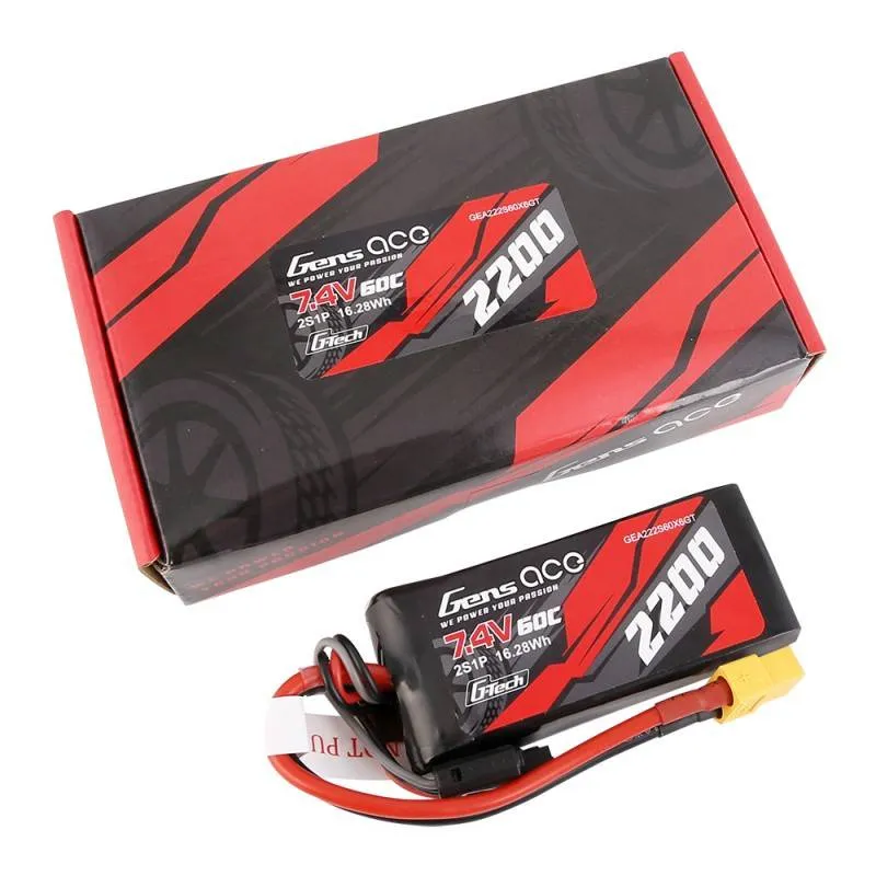 GensAce G-Tech LiPo 2200mAh 7.4V 60C 2S1P XT60 Aku universaalne