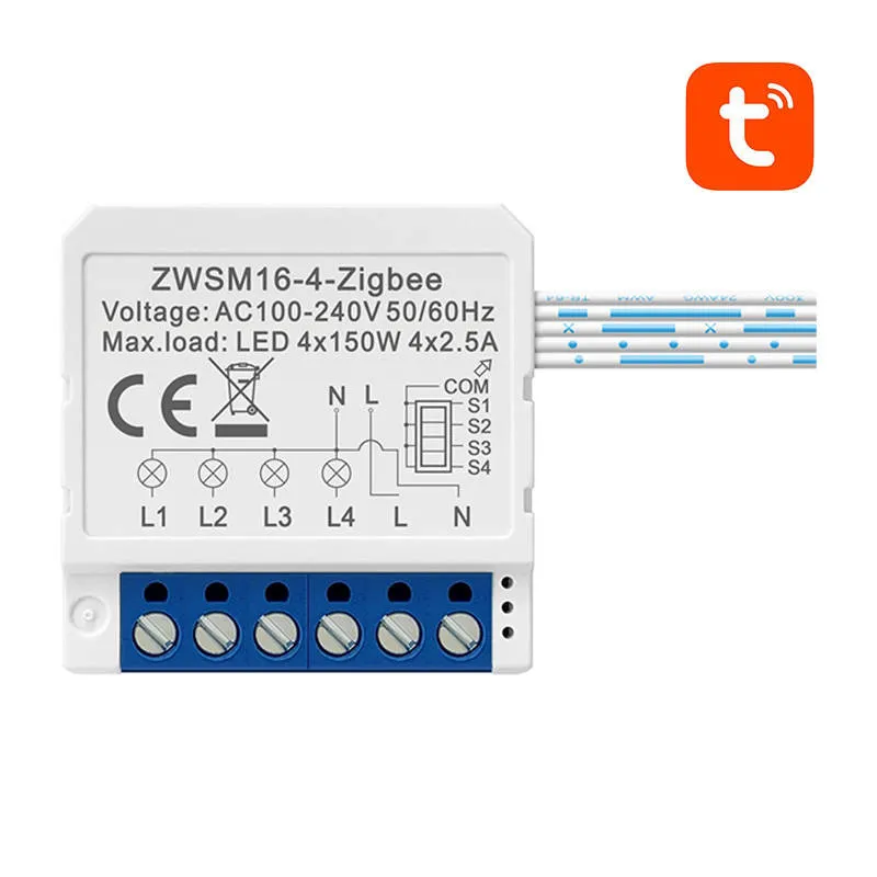 Smart Switch Moodul ZigBee Avatto ZWSM16-W4 TUYA universaal