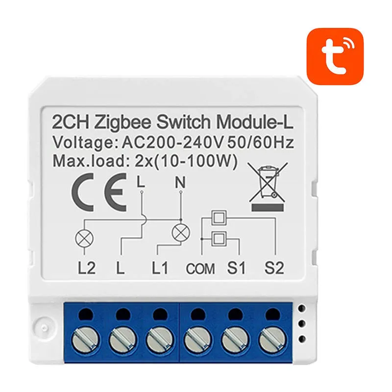 Smart Switch Moodul ZigBee Avatto LZWSM16-W2 Ilma neutra TUYA universaal