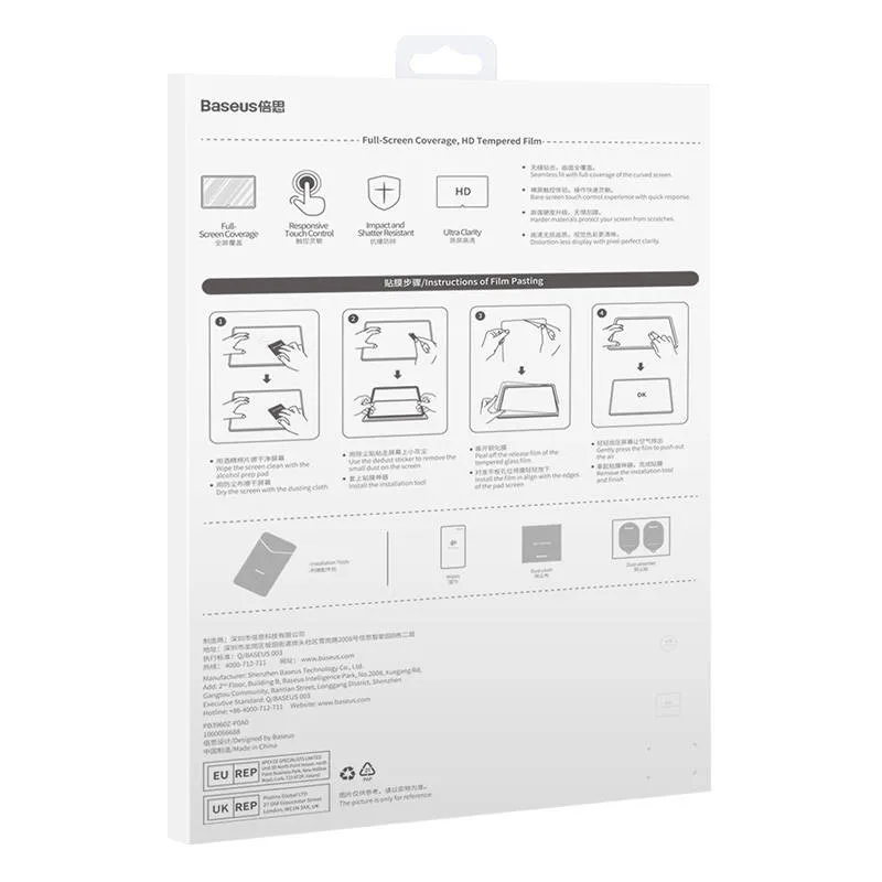 Baseus Crystal karastatud klaas 0,3 mm tableti Huawei MatePad Pro 11" universaalne