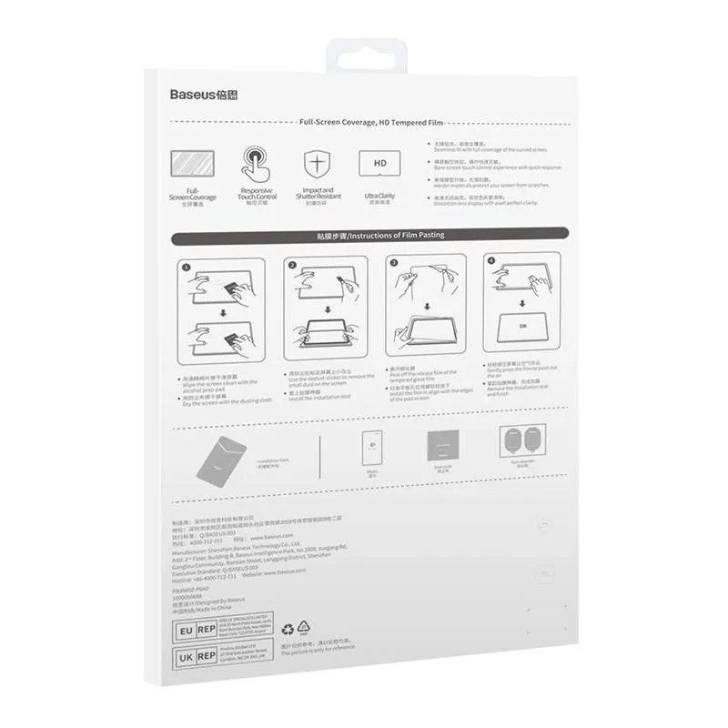 Baseus Crystal karastatud klaas 0,3 mm tableti Huawei MatePad/MatePad Pro 10,8" universaalne