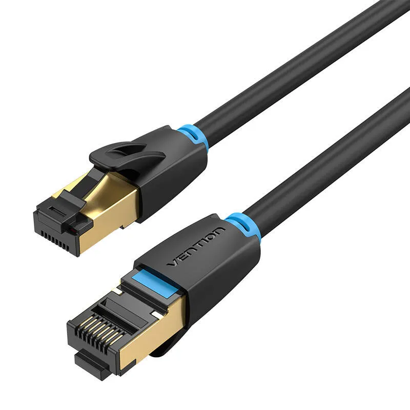 Võrgukaabel CAT8 SFTP Vention IKABF RJ45 Ethernet 40Gbps 1m Must universaalne