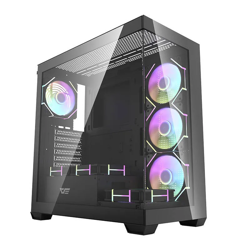 Darkflash DS900 arvutikast (must) + 7 ARGB ventilaatorit universaalsed