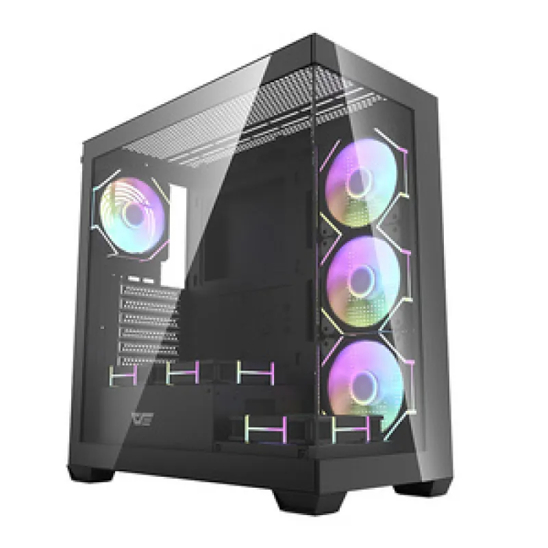 Darkflash DS900 arvutikast (must) + 7 ARGB ventilaatorit universaalsed