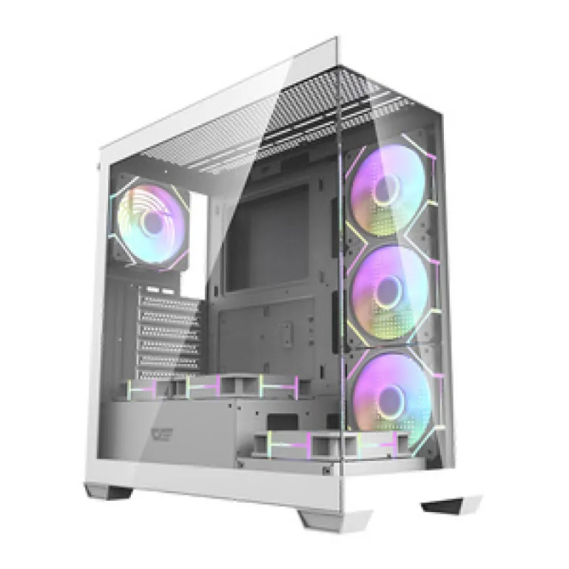 Arvutikarp Darkflash DS900 (valge) + 7 ARGB ventilaatorit universaalne
