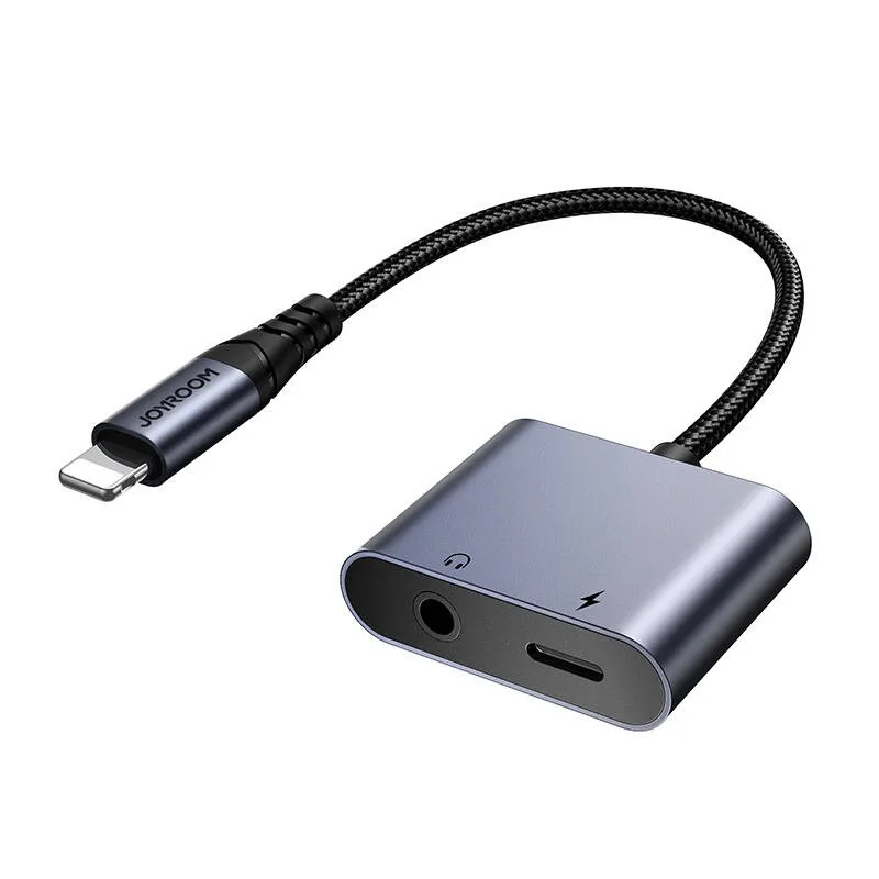 2-in-1 Helisüntesaadapter Joyroom SY-L01 Lightningist 3,5 mm kõlarini + Lightning (must) universaalne
