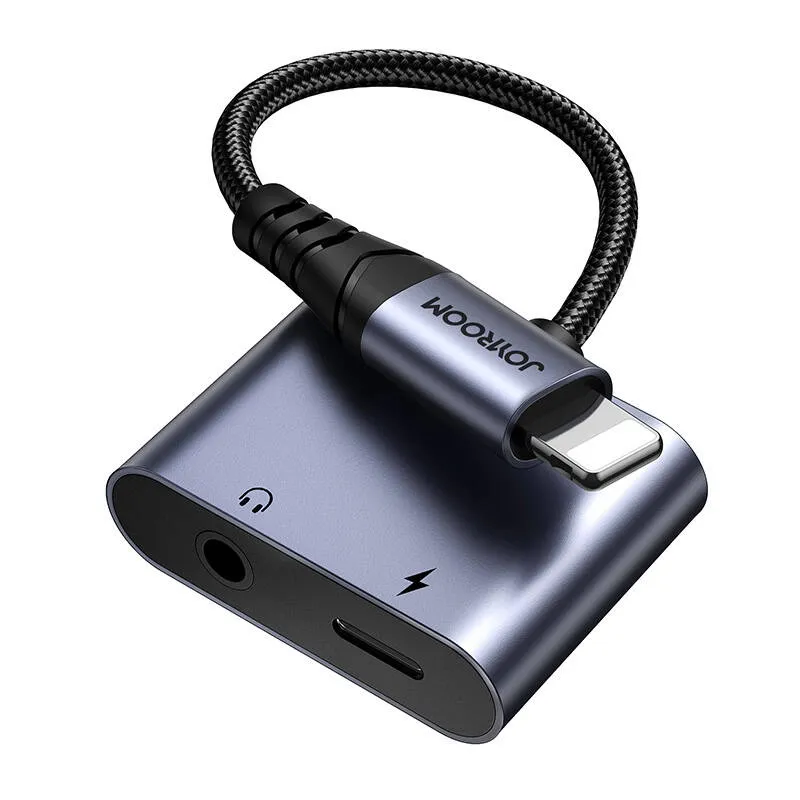 2-in-1 Helisüntesaadapter Joyroom SY-L01 Lightningist 3,5 mm kõlarini + Lightning (must) universaalne