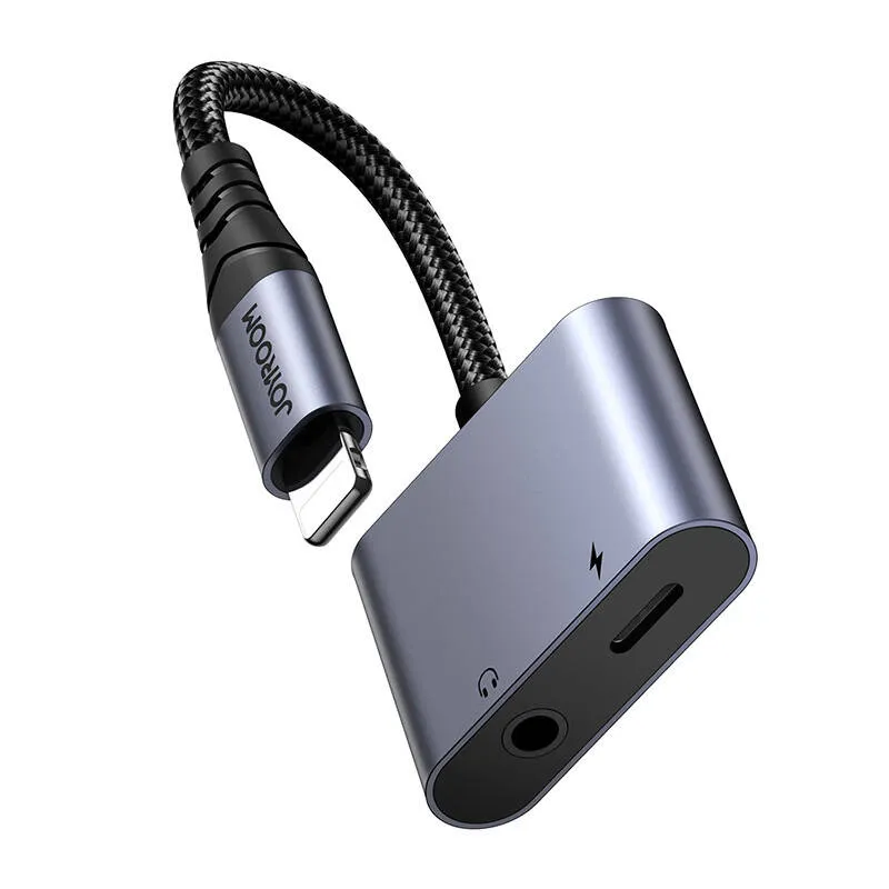 2-in-1 Helisüntesaadapter Joyroom SY-L01 Lightningist 3,5 mm kõlarini + Lightning (must) universaalne