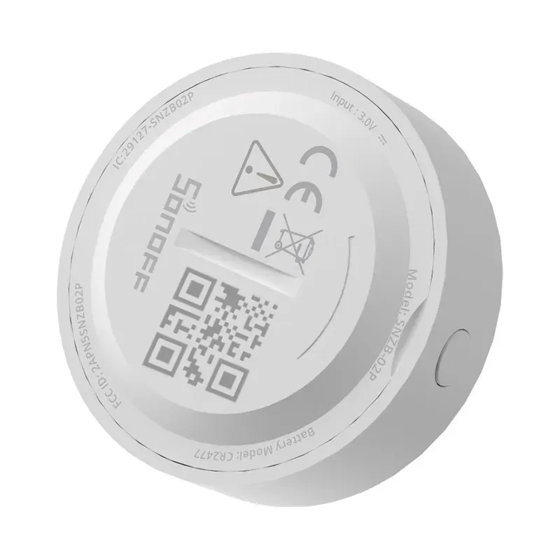 ZigBee Sonoff SNZB-02P nutikas temperatuuri- ja niiskussensor (ringikujuline) universaalne