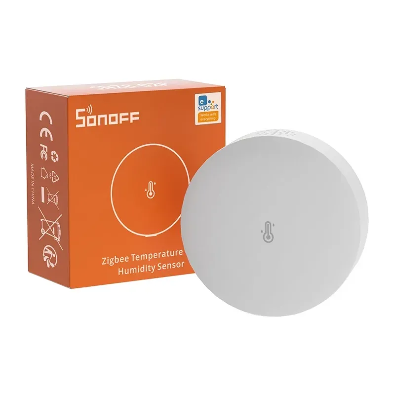 ZigBee Sonoff SNZB-02P nutikas temperatuuri- ja niiskussensor (ringikujuline) universaalne
