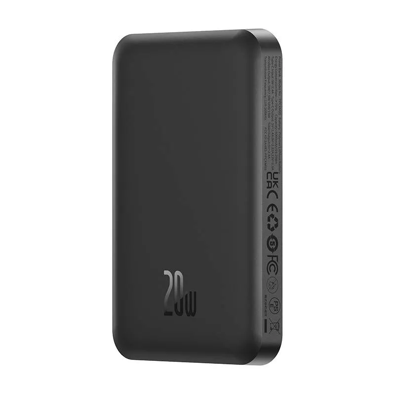 Magnetiline Mini Toitepank Baseus 5000mAh, USB-C 20W (must) universaalne
