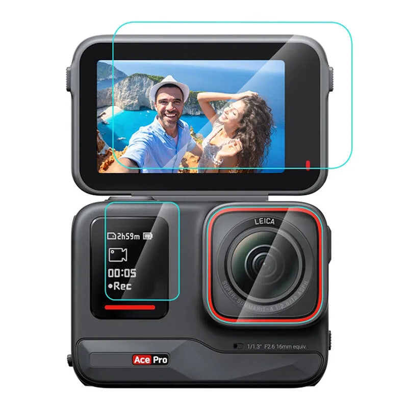 3-in-1 karastatud klaasist kaitsekile PULUZ Insta360 Ace Pro (PU951T) universaalne