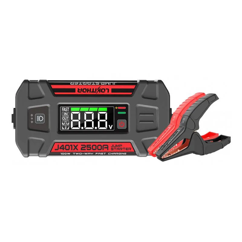 Lokithor J401X Hüpstartija / Boosteri 2500A + Powerbank 20000mAh + Taskulamp 4-in-1 Seade töötab -40°C universaalne