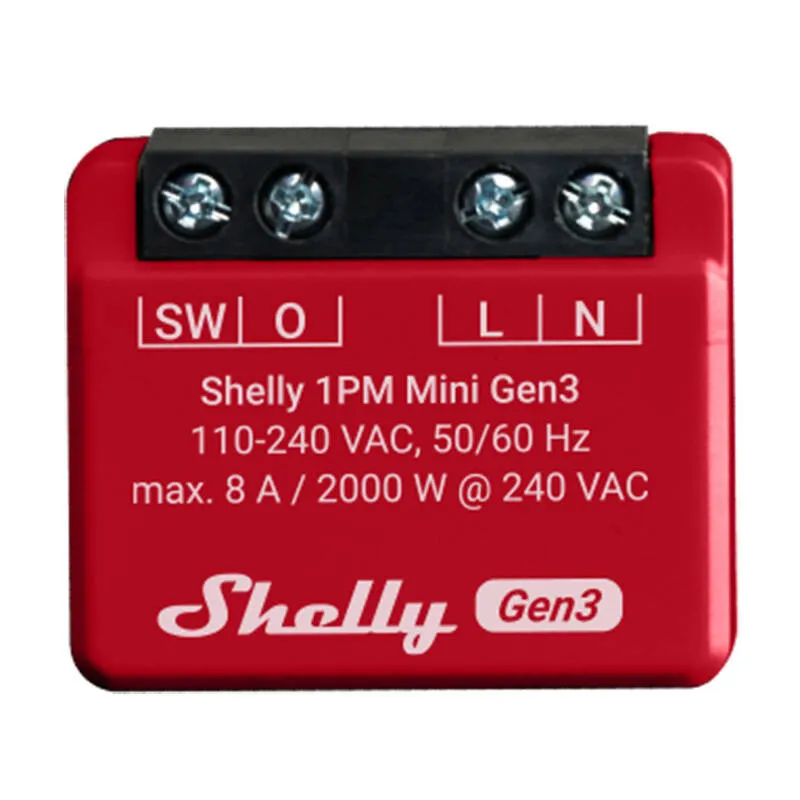 Shelly 1PM Mini Gen3 Kontroller, WiFi/Bluetooth universaal