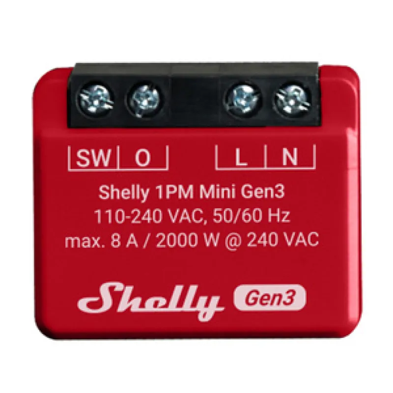 Shelly 1PM Mini Gen3 Kontroller, WiFi/Bluetooth universaal