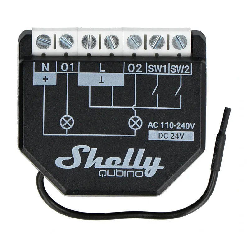 Shelly Qubino Wave2PM Kontroller, 2-kanaliline, Z-Wave (Võimsuse mõõtmine) universaalne