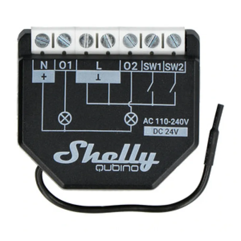 Shelly Qubino Wave2PM Kontroller, 2-kanaliline, Z-Wave (Võimsuse mõõtmine) universaalne