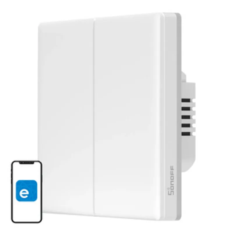 Smart WiFi Puutetundlik Seinalüliti Sonoff TX T5 2C (2-kanaliline) universaalne
