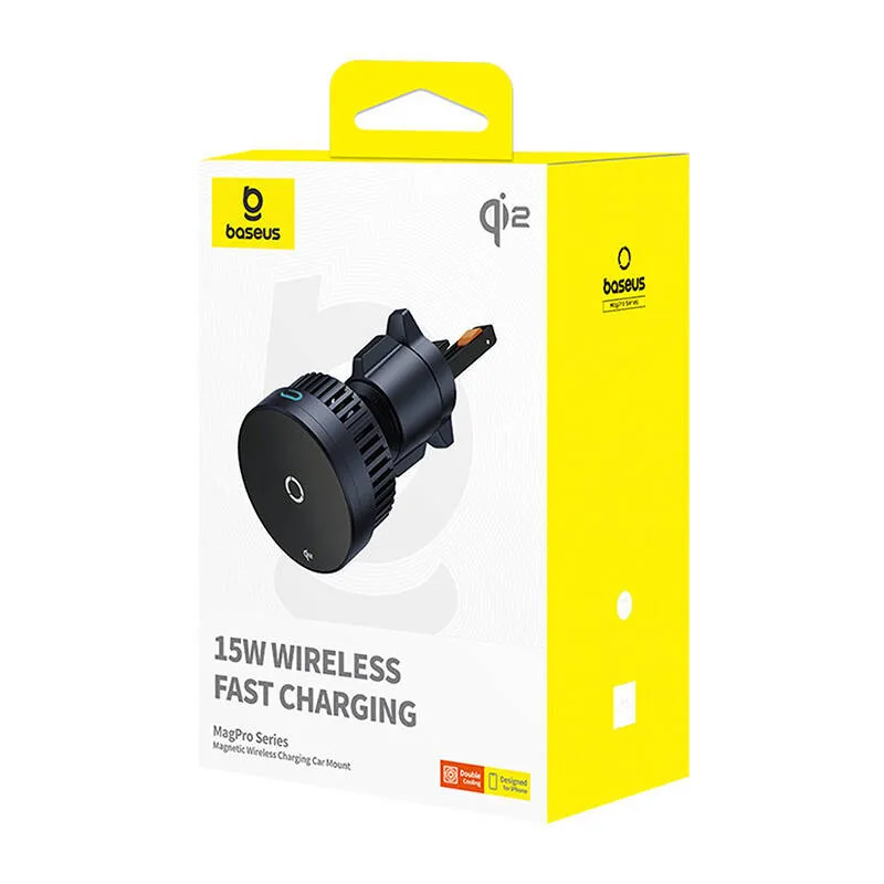 Baseus MagPro autohoidik 15W Qi2.0 induktiivlaadijaga (must) universaalne