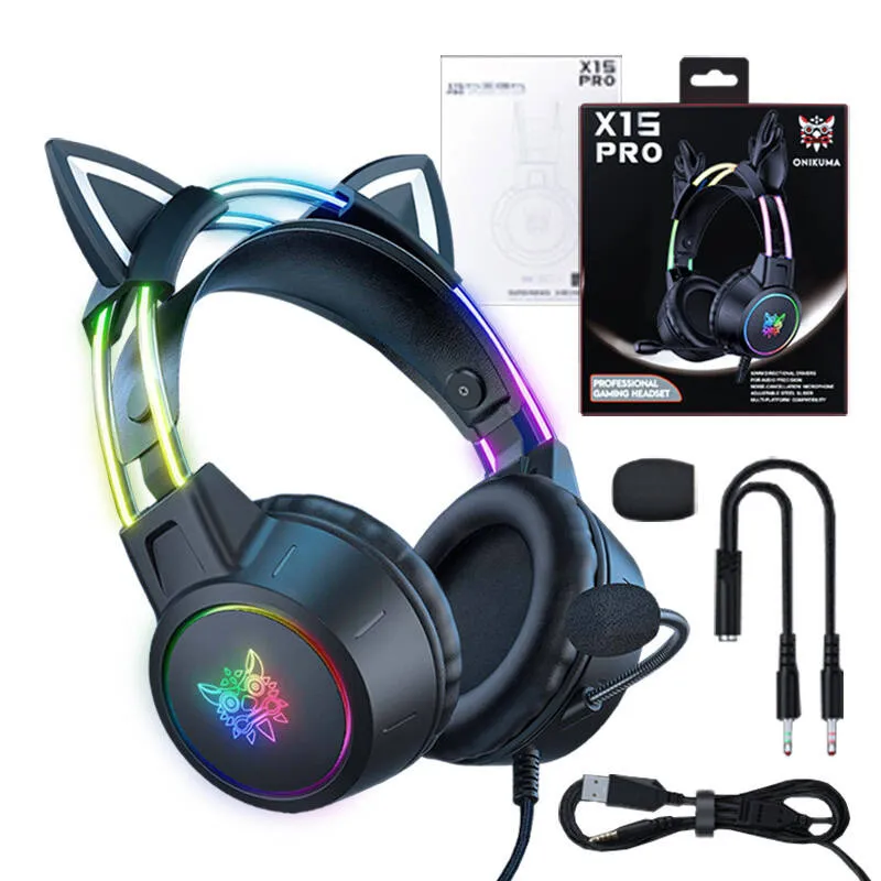 ONIKUMA X15 PRO Mängukõrvaklapid Kass (Must) universaalne