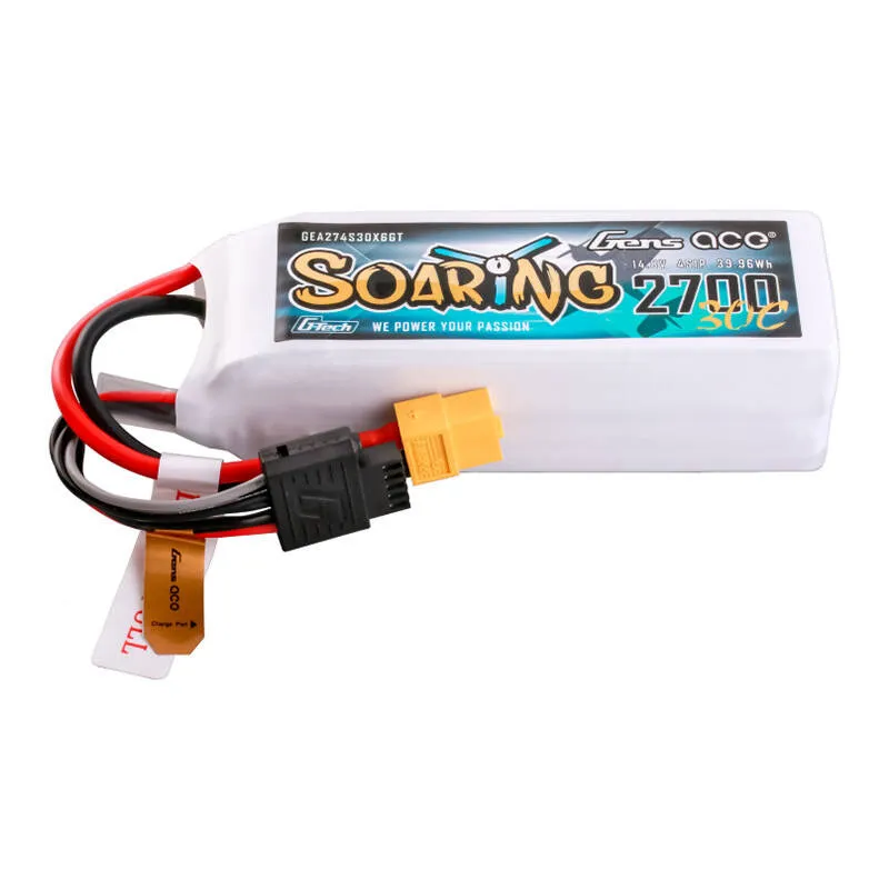 Gens ace G-Tech Soaring 2700mAh 14.8V 30C 4S1P LiPo XT60 universaalne