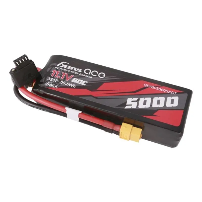 Gens ace G-Tech 5000mAh 11.1V 60C 3S1P Lipo akupank koos XT60 pistikuga, universaalne