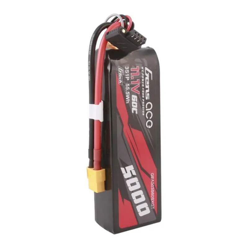 Gens ace G-Tech 5000mAh 11.1V 60C 3S1P Lipo akupank koos XT60 pistikuga, universaalne