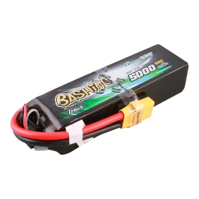 Gens ace G-Tech 5000mAh 14.8V 4S1P 60C Lipo aku komplekt koos XT90 pistikuga - Bashing Series universaalne
