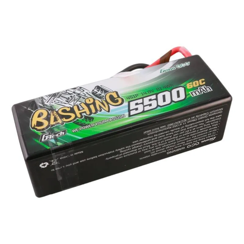 Gens ace G-Tech 5500mAh 4S1P 14.8V 60C Karmast kaitstud RC auto Lipo aku universaalne